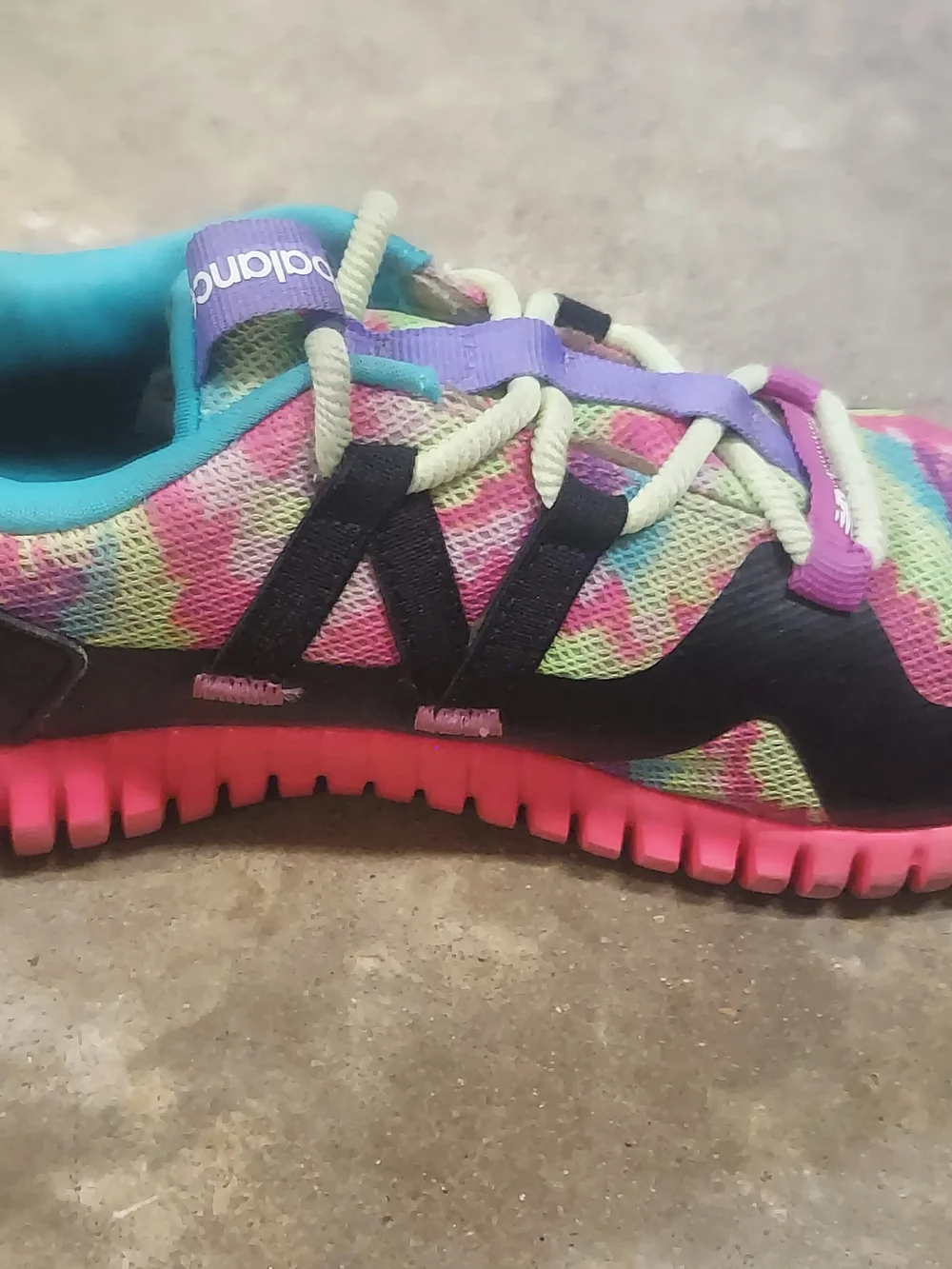 New Balance Kids Size 2.5 Tie-Dye Pink & Teal Athletic Shoes